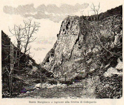 Roccia del Marginato e Grotte in un'antica stampa